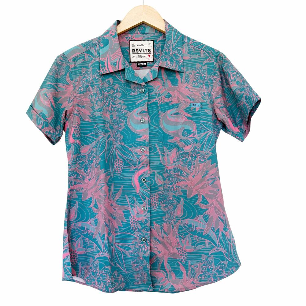 RSVLTS They Ae Whats Called A Trophy Fish Short Sleeve Button Down Sz M